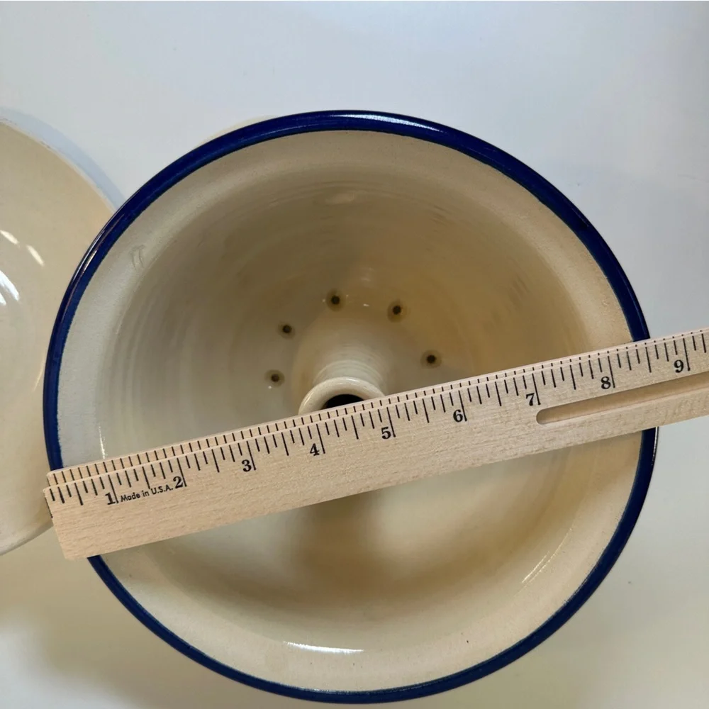 VTG Pottery Funnel‎ Steamer Pot Bundt Cake Stoneware Lid Handmade Yunnan Rice